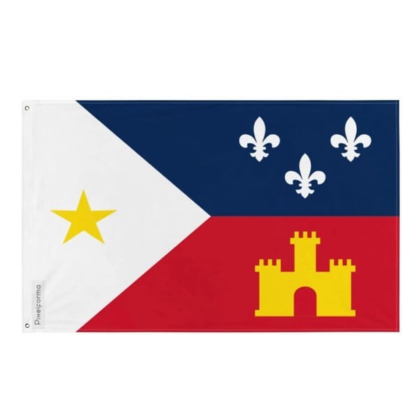 Louisianacadiens flagga – 160 x 240 cm – Polyester – Järnöglor – Motståndskraftig