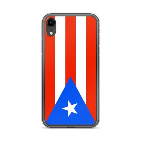 Mobilskal – Puerto Ricos flagga – Kompatibel med iPhone XR – Mjukt fodral – Stöttåligt och stötresistent – Silikon – Pixelforma