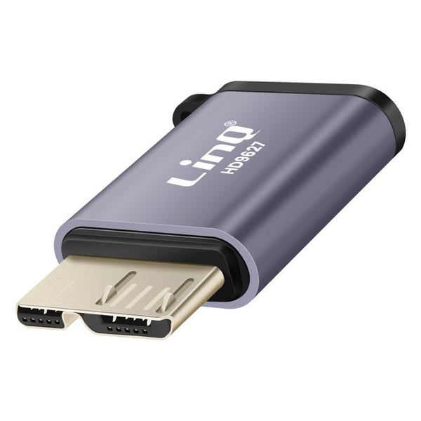 USB C honk till Micro B 3.2 hane Adapter 10Gbps Överföring LinQ Grå