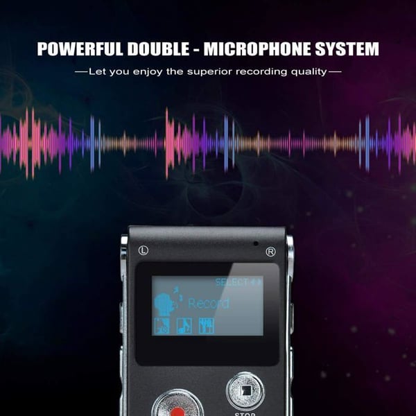 Dictaphone - Multifarvet - 8GB - Stemmememo - MP3-afspiller - Bærbar
