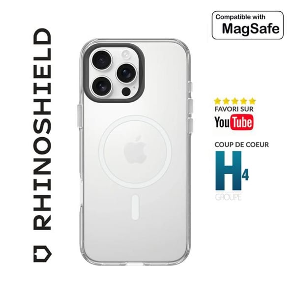 Skydd - RHINOSHIELD - iPhone 16 Pro - Transparent - Stötskydd - Motståndskraftig mot gulning
