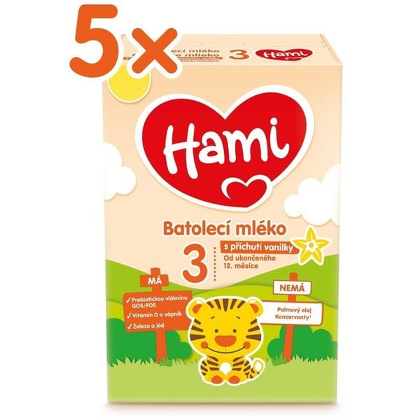 Hami 3 vaniljeflaske för unga barn 5×600 g