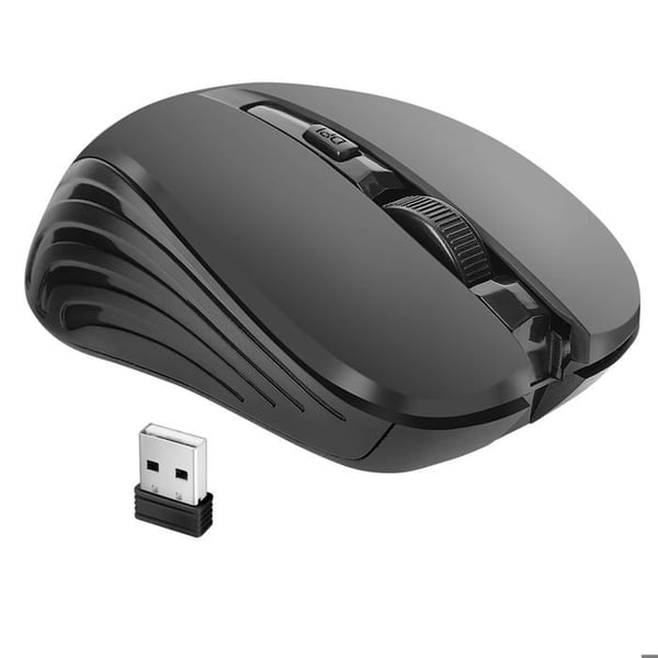 Trådlös Optisk Mus Ultra Precision 1600 DPI med USB 2.4G Mottagare Räckvidd 10m LinQ Svart