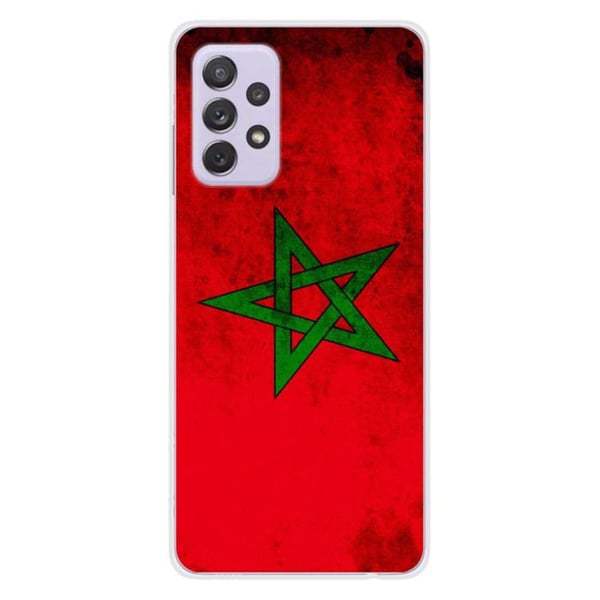 1001Coques - Silikonfodral kompatibelt med Samsung Galaxy A32 5G - Marockanskt flaggmotiv - Originaldesign tryckt i Frankrike