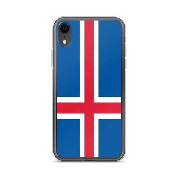 Telefonskal – Islands flagga – Kompatibel med iPhone XR – Mjuk skydd – Slitstark och stötsäker – Silikon – Pixelforma