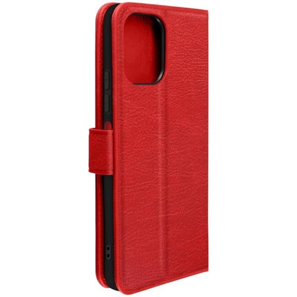 Fodral till Xiaomi Redmi 12 - AVIZAR - Chesterfield - Röd - Stativfunktion - Kortförvaring
