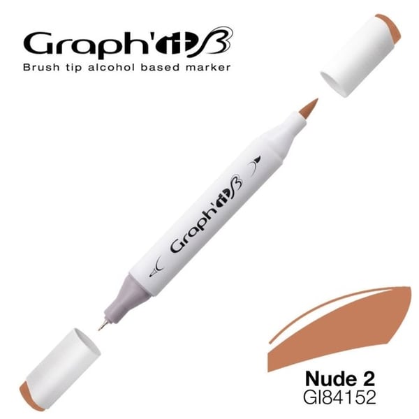 Alkoholbaserad märkpenna - GRAPH'IT - Graph'It Brush Marker - Nude 2 - Extra fin spets 0.5 mm - Omskrivbar