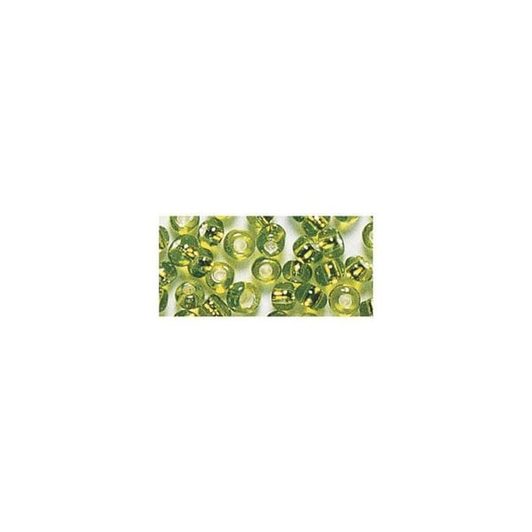 Rocailles, 2, 6 mm av. garniture d'argent, låda 16 g, ljusgrön