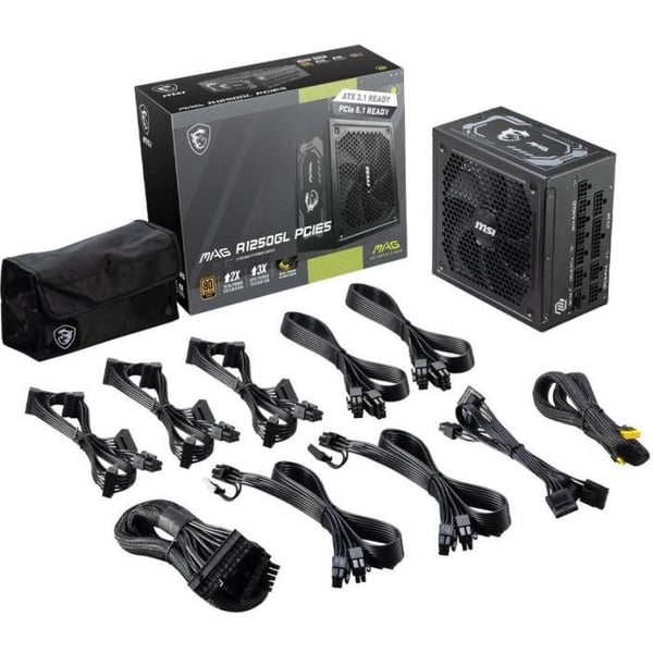 Strömförsörjning PC - MSI - 306-7ZP9A11-CE0 - MAG A1250GL PCIE5