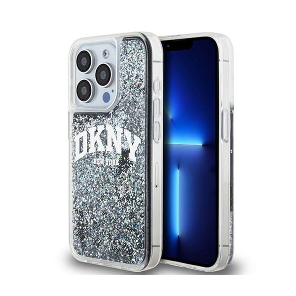 DKNY Liquid Glitter Big Logo - Fodral för iPhone 15 Pro (svart)