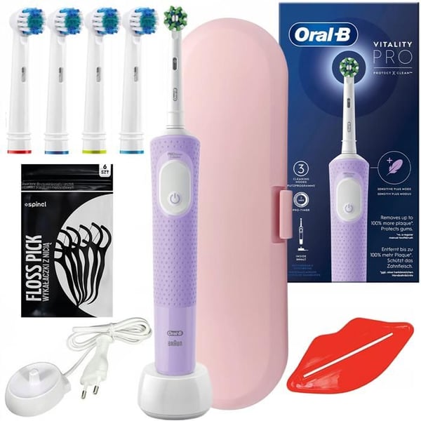 Elektrisk tandborste - Oral-B - Vitality Pro D103 Lila Violet - 3 lägen - med tillbehör och resefodral