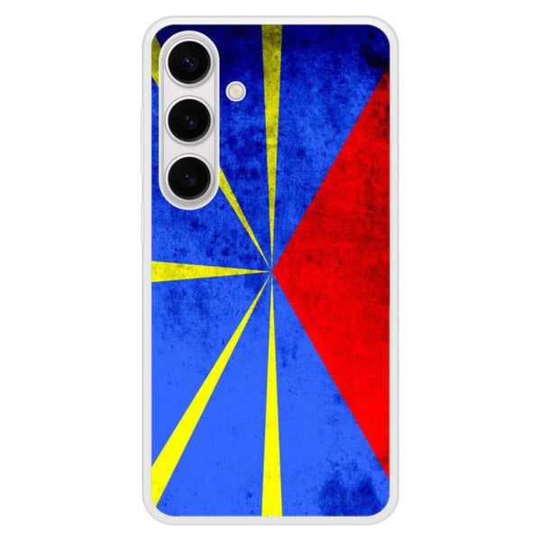 Förstärkt tryckt silikonhölje kompatibelt med Samsung Galaxy S24 Plus Flagga La Réunion