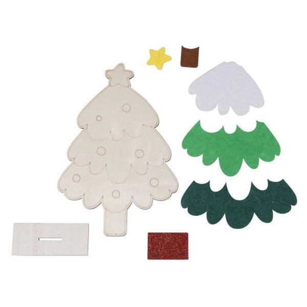 MégaCréa DIY - Julkit Träd i trä att dekorera 17,5 x 11,5 x 3 cm