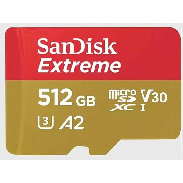 SanDisk Extreme MicroSDHC-kort 512 GB Klass 10 UHS-I chockresistent, vattentät