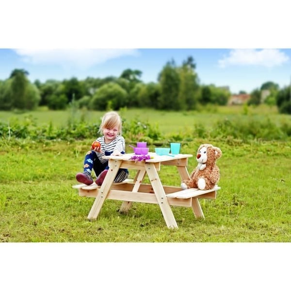 TIMBELA M012-1 Barnbord för picknick - 81x60xH50 cm - för utomhus- eller inomhusbruk