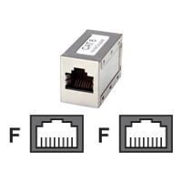 Nätverkskopplare - ROLINE - RJ-45 (F) - skärmad - CAT 6 - silverfärgad