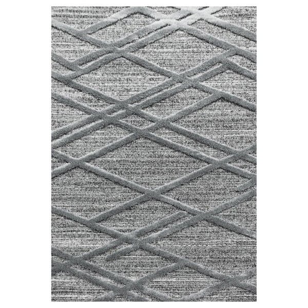 Matta - AYYILDIZ - Design med kort lugg - 120x170 cm - Mönster Rutmönster 3-D - Inomhus