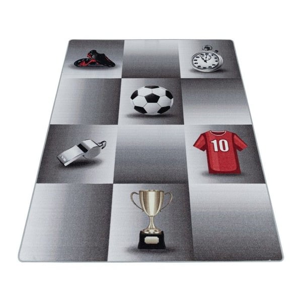 Barnmatta - AYYILDIZ - Fotbollsdesign - Grå - 160 x 230 cm - 100% Polyamid