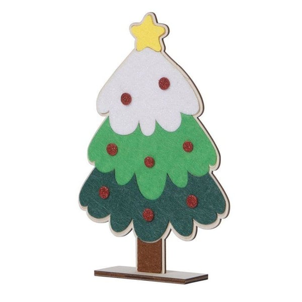 MégaCréa DIY - Julkit Träd i trä att dekorera 17,5 x 11,5 x 3 cm