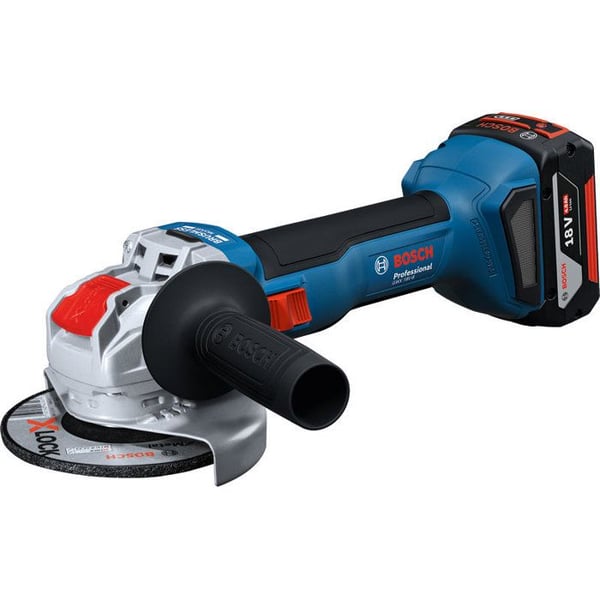 BOSCH PROFESSIONAL trådlös vinkelslip - GWX 18V-8 - 18V - 125mm - Med 2 batterier GBA 4,0Ah + GAL 1840 L X-LOCK