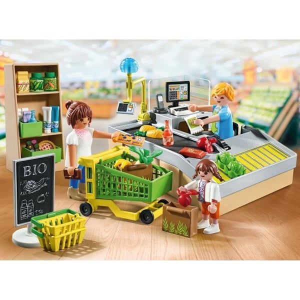 PLAYMOBIL 71648 Kassa i supermarketet, My Life shopping, Promo Pack, 65 delar, Från 4 år