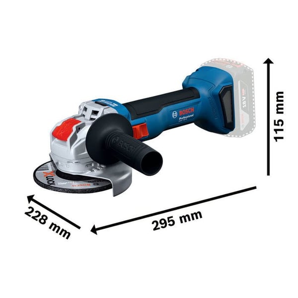 BOSCH PROFESSIONAL trådlös vinkelslip - GWX 18V-8 - 18V - 125mm - Med 2 batterier GBA 4,0Ah + GAL 1840 L X-LOCK