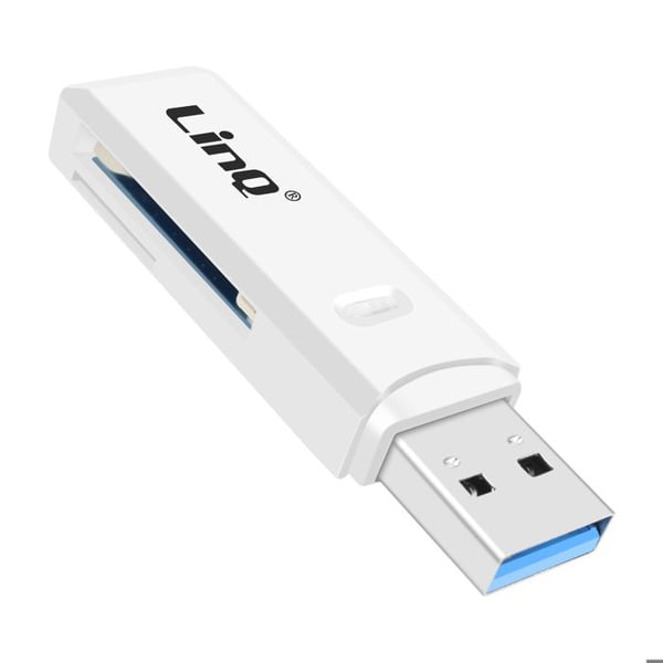 SD- och mikro SD-kortläsare USB 3.0, hastighet upp till 5 Gbps, LinQ vit