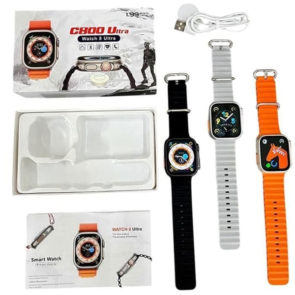 Montre Connectée C800 Ultra, Sport Smartwatch Bluetooth, Skärm 2,09”, Långvarigt Batteri 5-7 Dagar, Kompatibel med Android iOS Montre Connectée C800 Ultra, Sport Smartwatch Bluetooth, Skärm 2,09”, Långvarigt Batteri 5-7 Dagar, Kompatibel med Android iOS