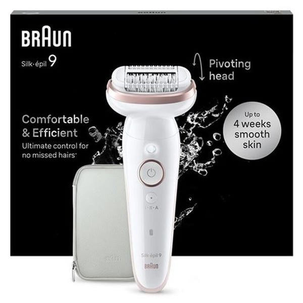 Braun Silk Épil 9 SES 9 000 Elektrisk epilator Vit och Rosa