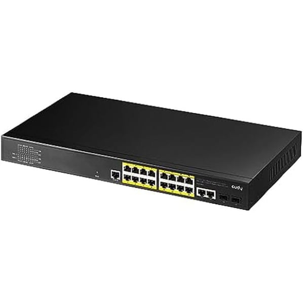 16 Port L2 Gigabit PoE+ Switch - CUDY - Konfigurerbar modell - 2 Uplink-portar - 2 SFP - 200W