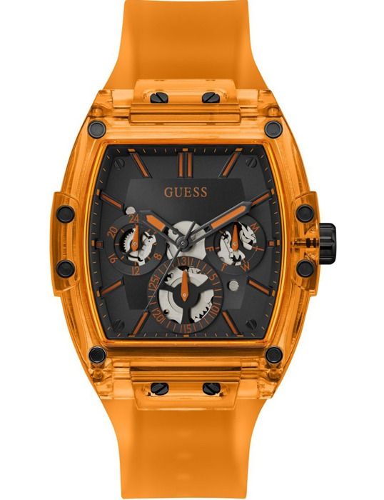 Klocka - Guess - GW0203G10 - Kvarn - Orange - Vattentålighet 5 Atm
