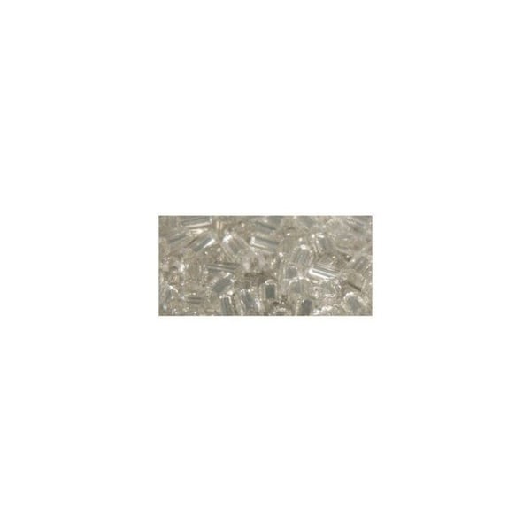 Glaspinnar med silverkant, silver, 2x2 mm, låda 16 g