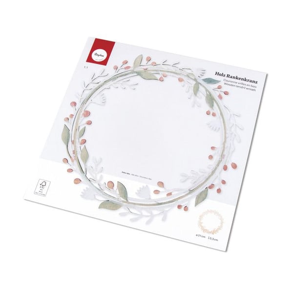 Blomsterkrans - Natur - Ø 31 cm - Trä - Inredning - Unisex