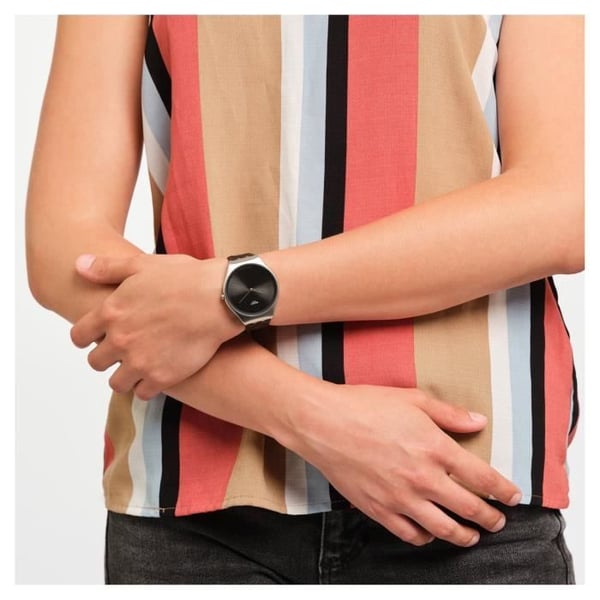 Klocka - SWATCH - Svart quiltad - Silikon/plastik - 38mm - Dam - Chic