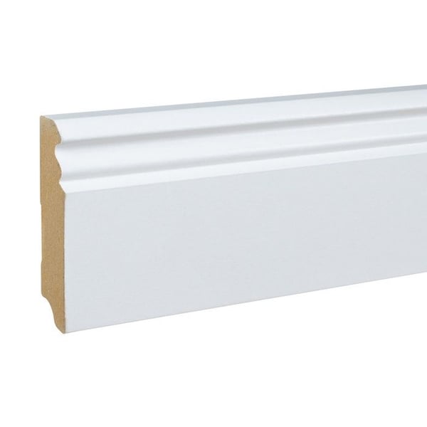 PROVISTON Formgjuten sockel 19 x 80 x 2500 mm Vitbelagd MDF-kärna Klassisk sockel 25 meter | 10 stycken