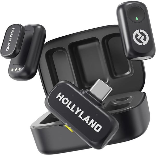 Hollyland Lark A1 Mini Trådlös Mikrofon 2TX USBC 54h batteritid AI brusreducering 200m räckvidd för YouTube TikTok podcasts