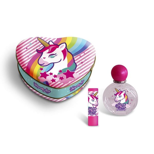 Barn- och babyset 4-pack metallfodral i form av en enhörninghjärta