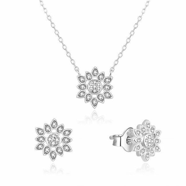 Smyckeset - Beneto - Silver - Halsband och Örhängen - För Kvinna