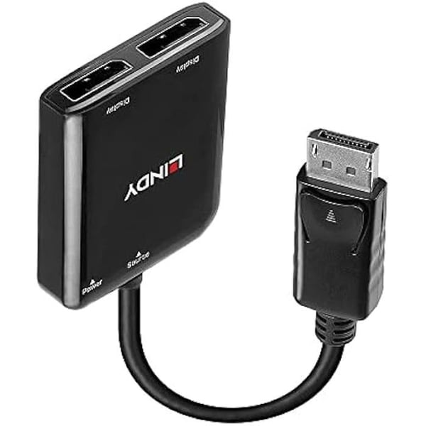 Hub DisplayPort - LINDY - 2 portar - 4K 30 Hz - Ljud 7.1 CH - Garanti 2 år