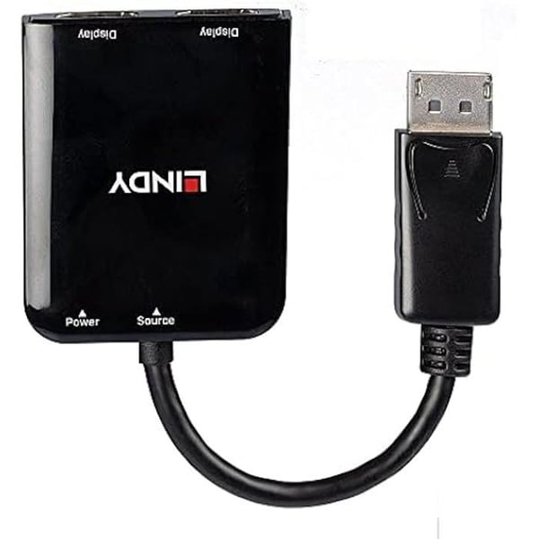 Hub DisplayPort - LINDY - 2 portar - 4K 30 Hz - Ljud 7.1 CH - Garanti 2 år