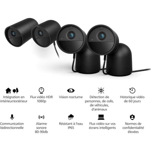 Trådbär kamera med bordstöd - Philips Hue - Säker - HD 1080P - Inomhus eller utomhus - Svart