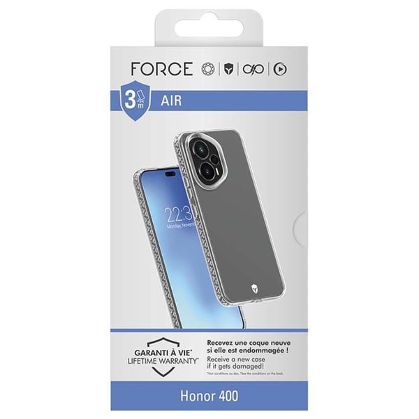 Coque - FORCE CASE - Honor 400 - Magnetisk - Air Cushion & Tryax 3D - Transparent anti-gulning