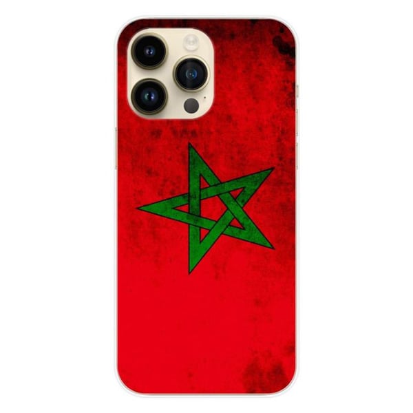 1001Coques - Silikonfodral kompatibelt med Apple iPhone 15 Pro Max - Marockansk flaggmönster - Originaldesign tryckt i Frankrike