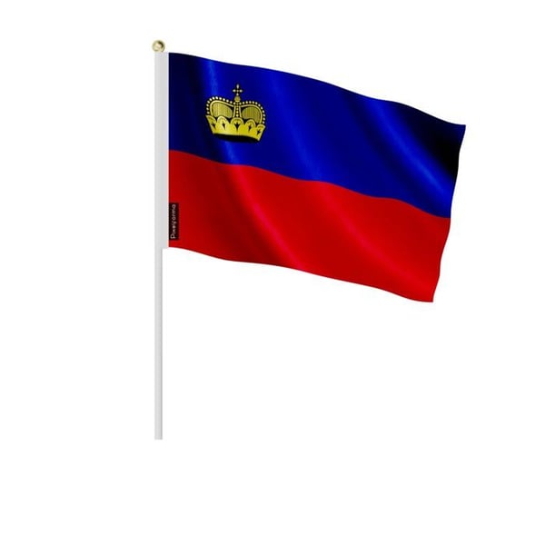 Mini-flagga Set – Liechtenstein – 14 x 21 cm – Att Hålla i Hand – Polyester – 100 stycken – Pixelforma