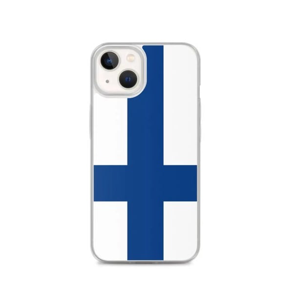 Mobilskal – Finland flagga – Kompatibel med iPhone 13 – Mjuk skydd – Slitstark och stötresistent – Silikon – Pixelforma