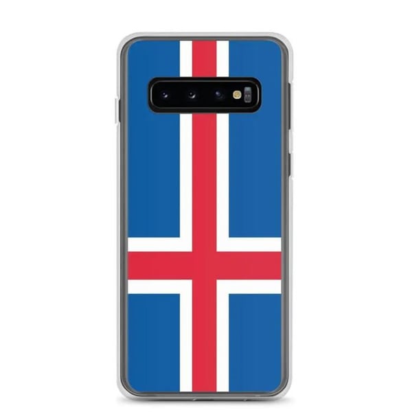 Mobilskal – Islands flagga – Kompatibel med Samsung Galaxy S10 – Mjuk Fodral – Slitstark och Stöttålig – Pixelforma