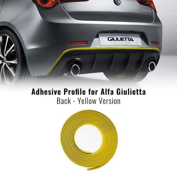 Dekorativt Klistermärke - Alfa Romeo - Giulietta - Gul - 210 cm x 11 mm - Inkluderar: Handduk Easy Cleaner Pro