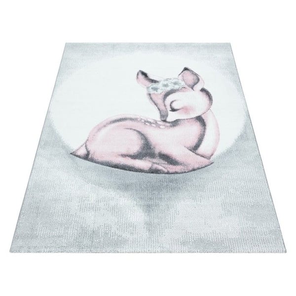 Barn- och babymatta Ayyildiz 200 x 290 cm - Rosa - 100% Polypropen - Mjuk ullkänsla med lugg - Ref 900850PINK