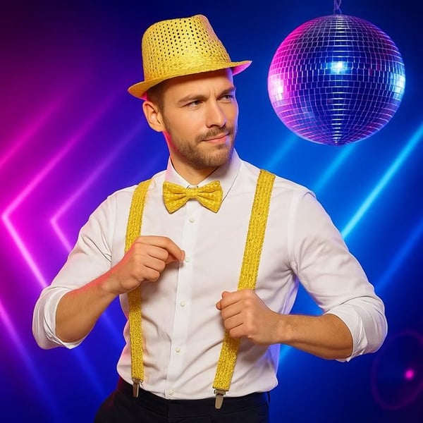 Set Accessoarer Disco - PtitClown - Vuxen - Paljetter - Guld