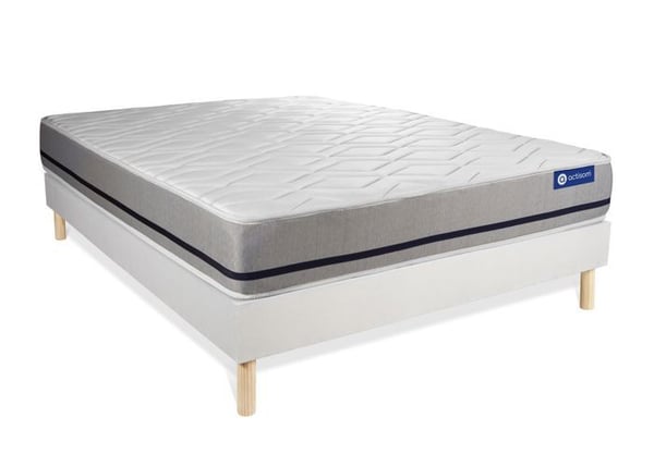 Madrass- och boxspringset 135x200 cm - Actiflex Soft - Vitt boxspringkit